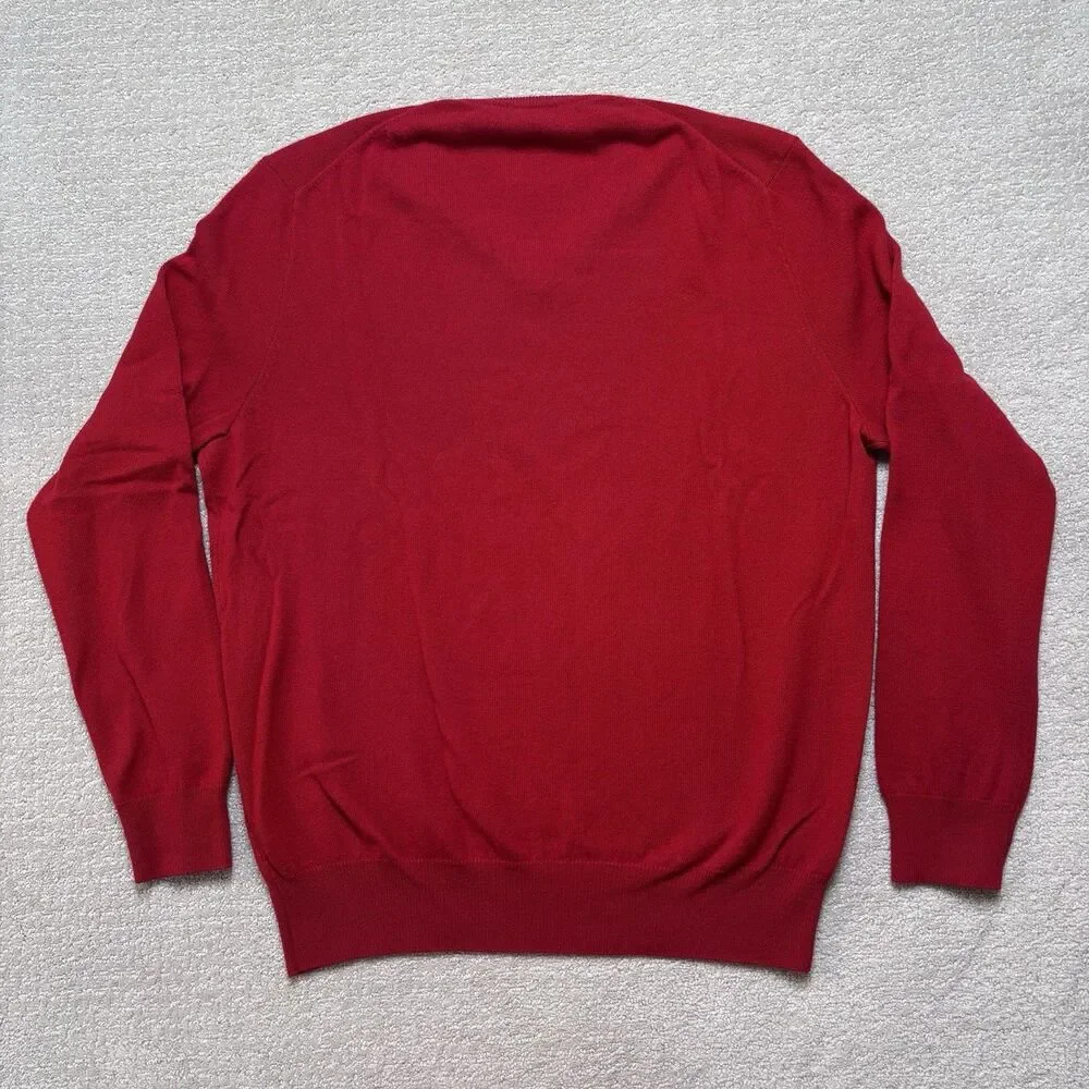 Polo Ralph Lauren Merino Wool V-Neck Sweater Mens L Prep Old Money Quiet Luxury